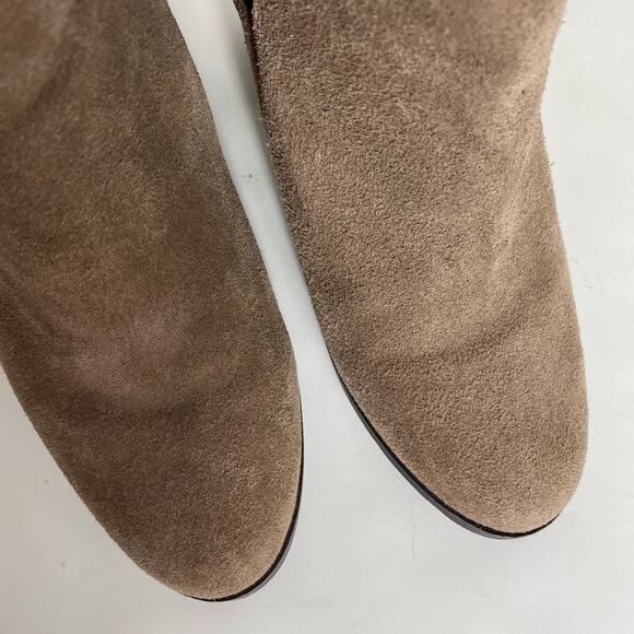 Vince Camuto Hessa Boots Suede Slip On Chelsea Ankle Ombre Heel Tan Size 8.5B - Picture 6 of 9